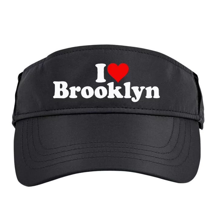 I Love Heart Brooklyn Adult Drive Performance Visor