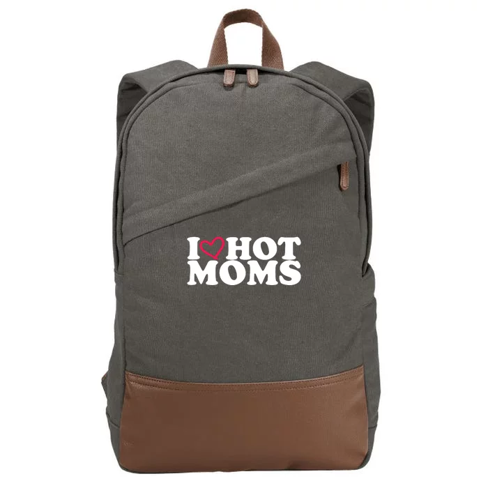 I Love Hot Moms Cotton Canvas Backpack