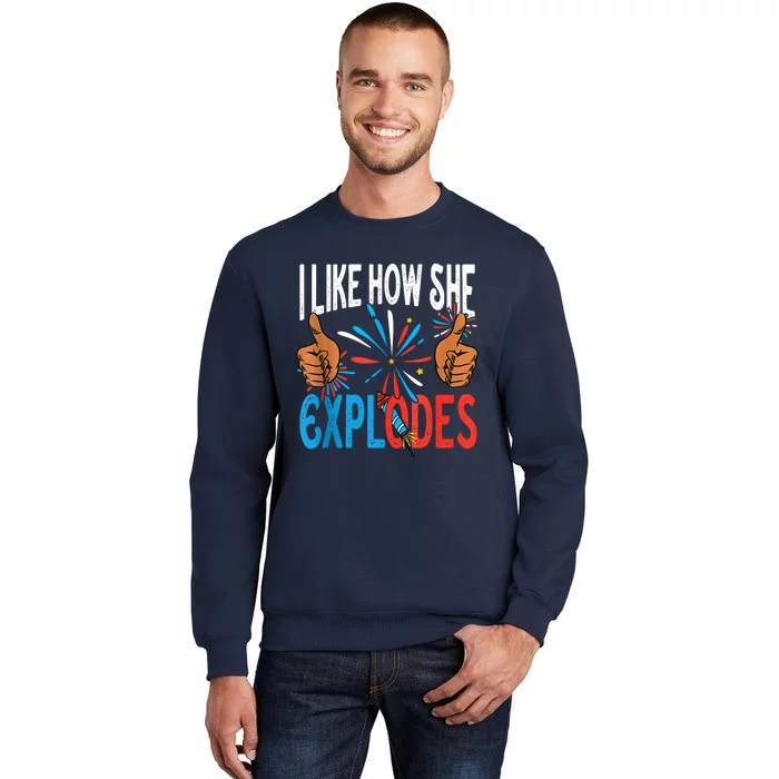 I Like How He Bangs Fireworks Funny 4th Of July Couple Sweatshirt