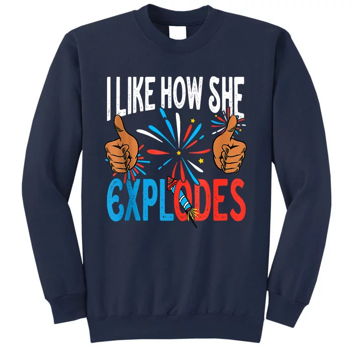 I Like How He Bangs Fireworks Funny 4th Of July Couple Sweatshirt