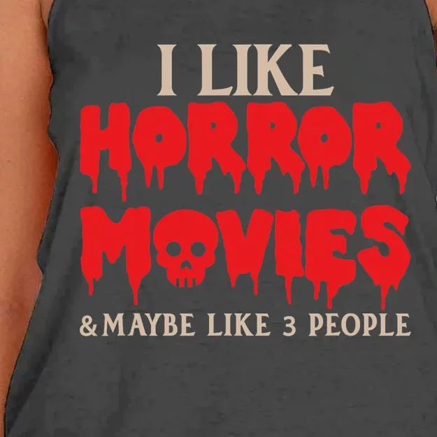 I Like Horror Movies Halloween Women's Knotted Racerback Tank