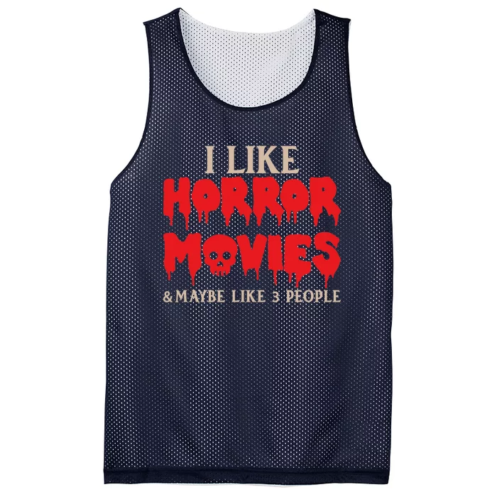 I Like Horror Movies Halloween Mesh Reversible Basketball Jersey Tank