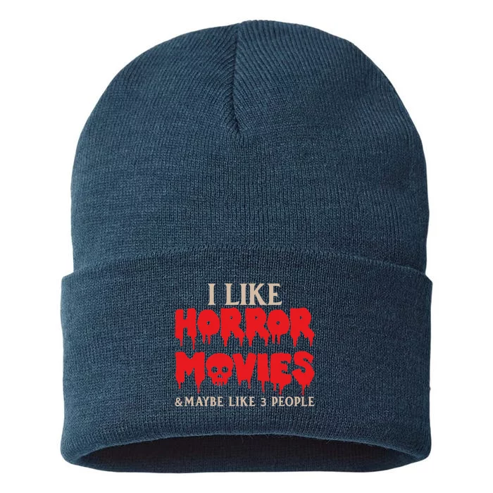 I Like Horror Movies Halloween Sustainable Knit Beanie