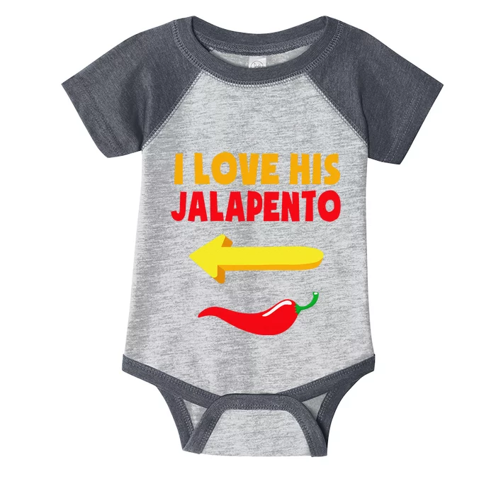 I Love His Jalapeno Matching Couple Cinco De Mayo Infant Baby Jersey Bodysuit