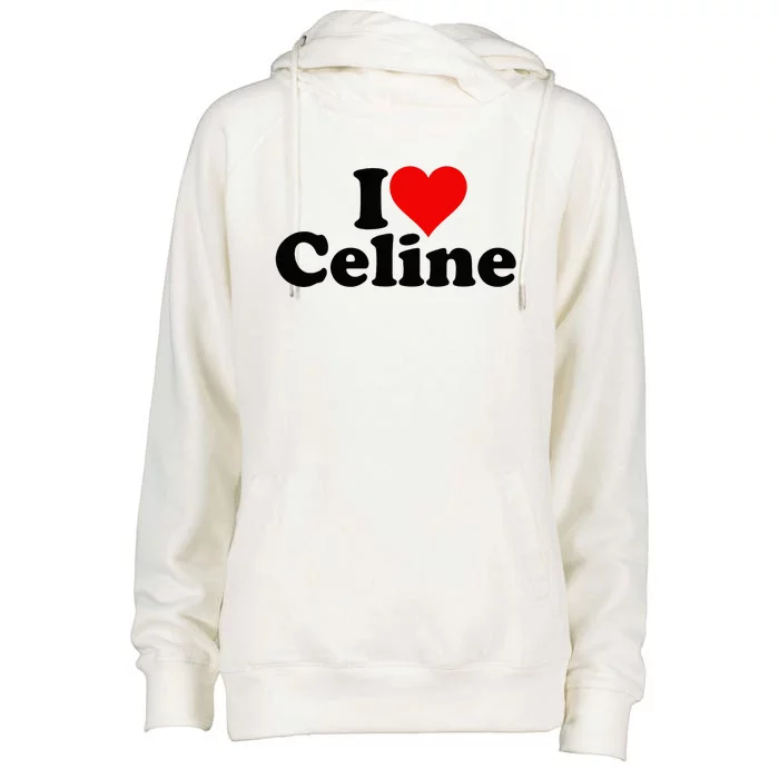 I Love Heart C.E.L.I.N.E Womens Funnel Neck Pullover Hood