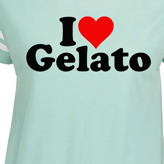 I Love Heart Gelato Ice Cream Enza Ladies Jersey Football T-Shirt