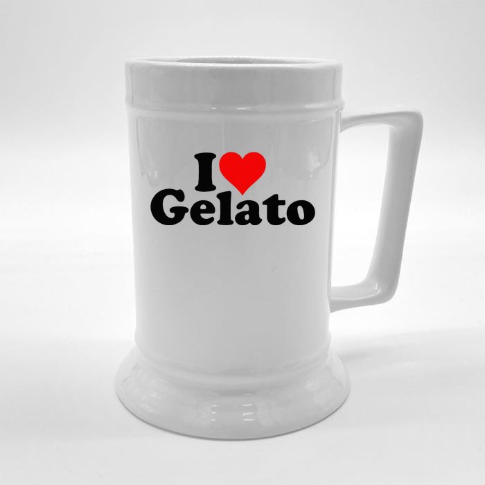 I Love Heart Gelato Ice Cream Front & Back Beer Stein