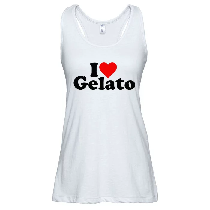 I Love Heart Gelato Ice Cream Ladies Essential Flowy Tank