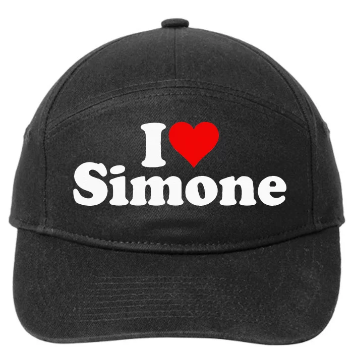 I Love Heart Simone 7-Panel Snapback Hat