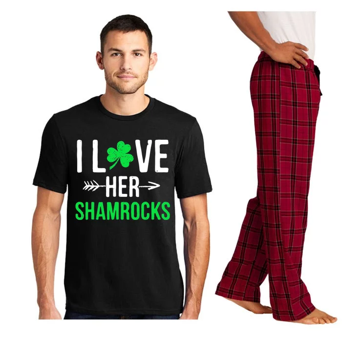 I Love Her Shamrocks St Patrick's Day Couples Pajama Set