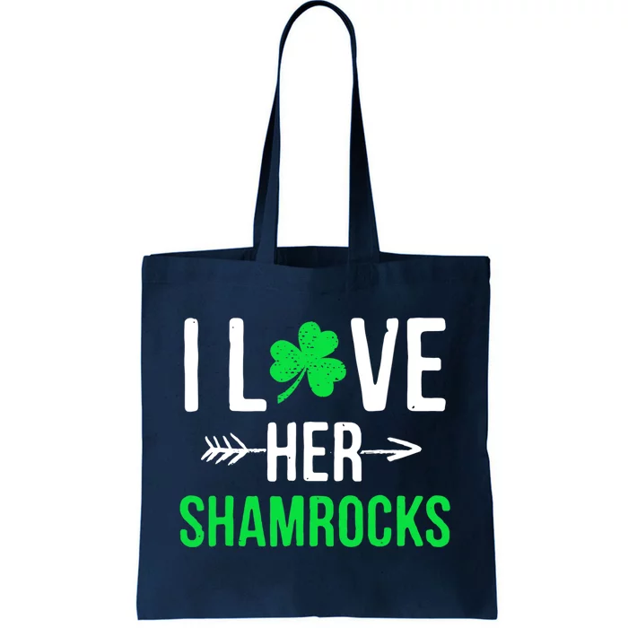 I Love Her Shamrocks St Patrick's Day Couples Tote Bag