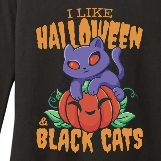 I Like Halloween And Black Cats Womens CVC Long Sleeve Shirt