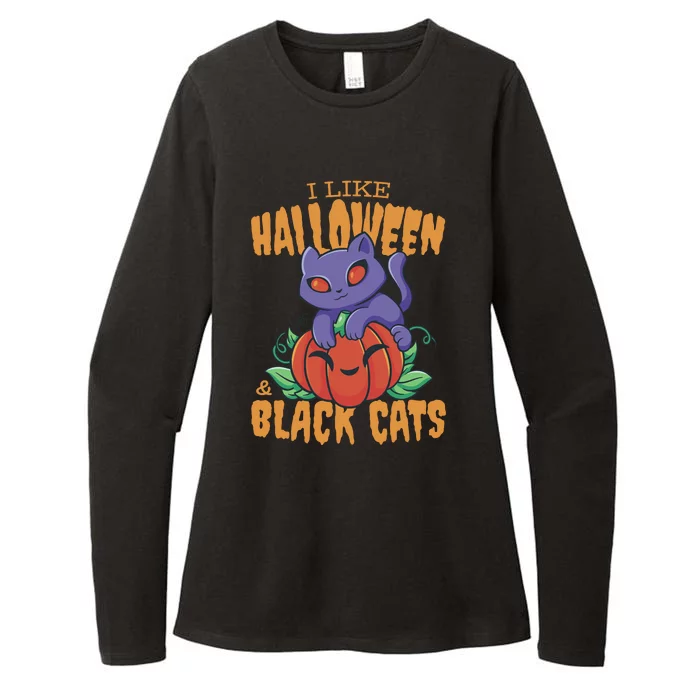 I Like Halloween And Black Cats Womens CVC Long Sleeve Shirt