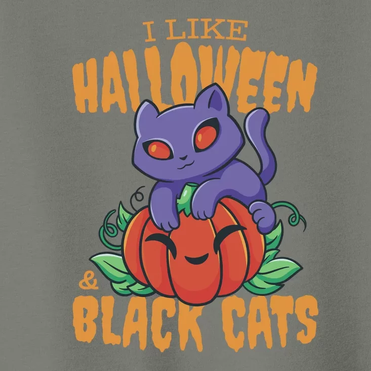 I Like Halloween And Black Cats Toddler T-Shirt