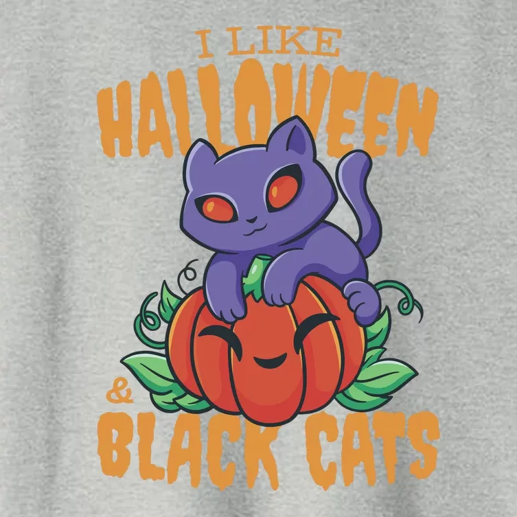 I Like Halloween And Black Cats Women's Crop Top Tee