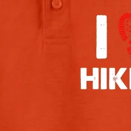 I Love Hiking Boots Heart Dry Zone Grid Performance Polo