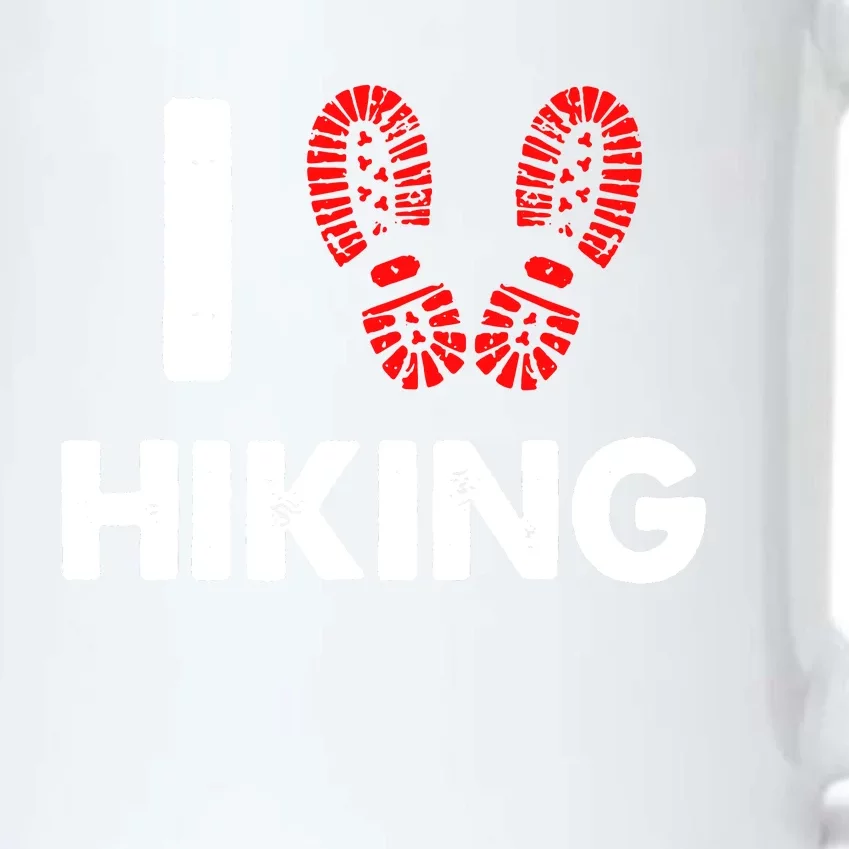 I Love Hiking Boots Heart Black Color Changing Mug