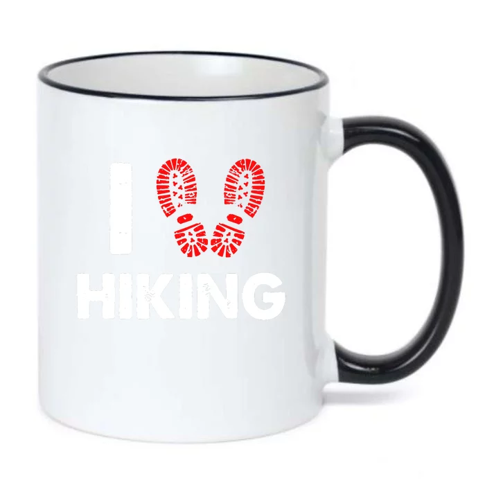 I Love Hiking Boots Heart Black Color Changing Mug