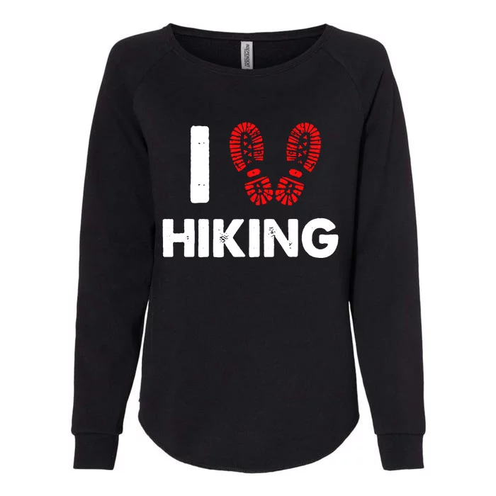 I Love Hiking Boots Heart Womens California Wash Sweatshirt