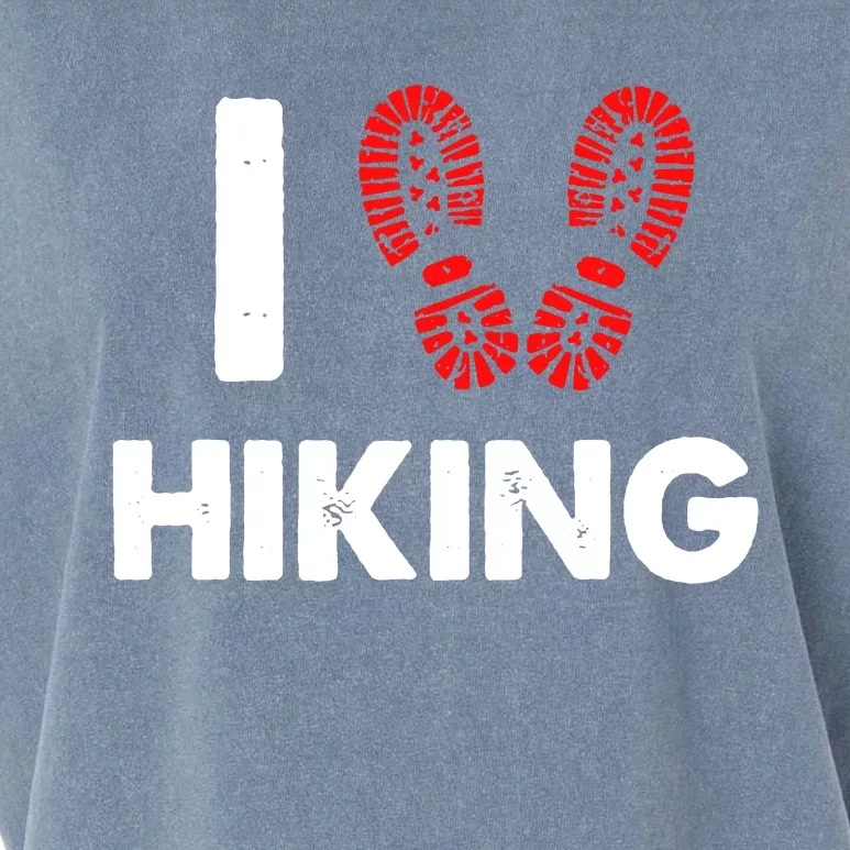 I Love Hiking Boots Heart Garment-Dyed Women's Muscle Tee