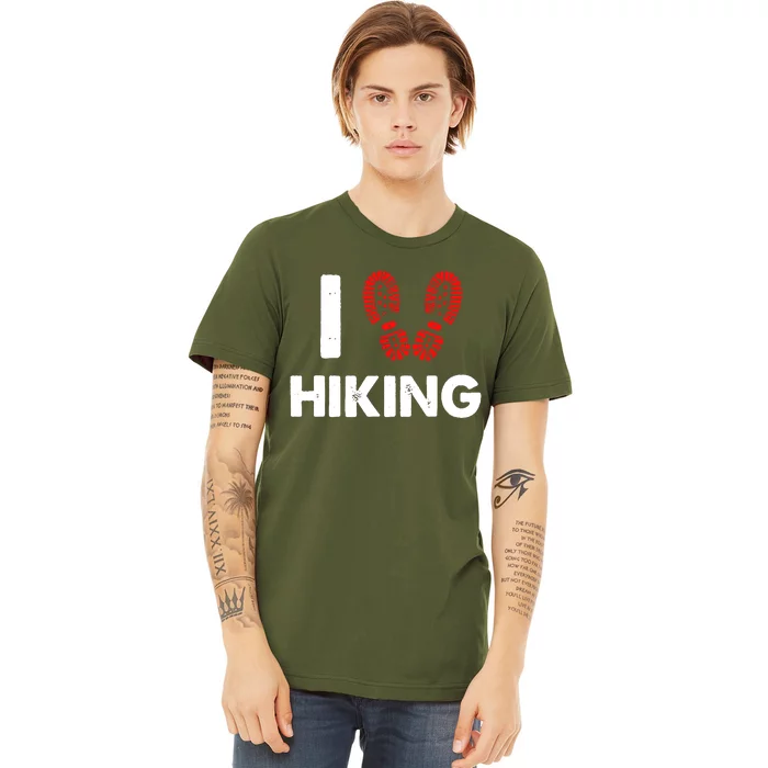 I Love Hiking Boots Heart Premium T-Shirt