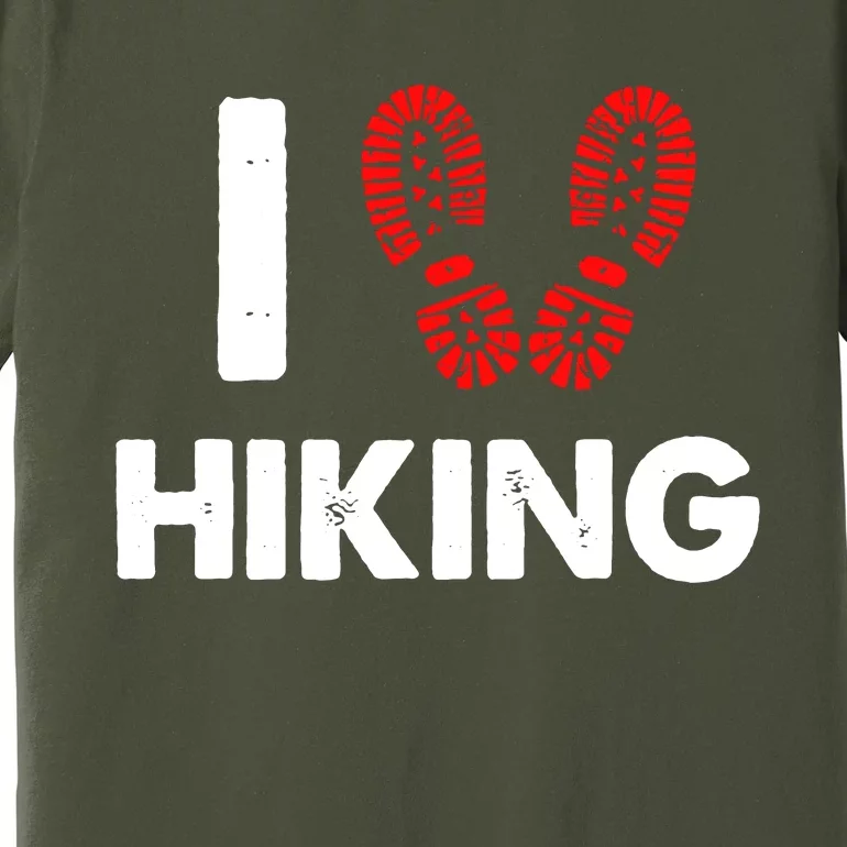 I Love Hiking Boots Heart Premium T-Shirt