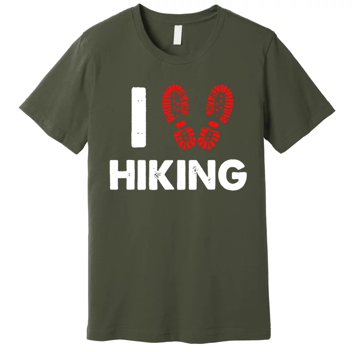 I Love Hiking Boots Heart Premium T-Shirt