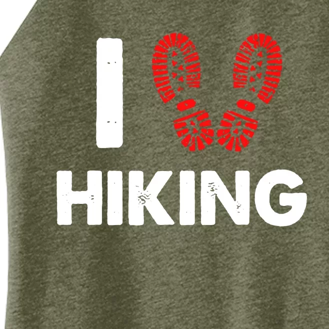 I Love Hiking Boots Heart Women’s Perfect Tri Rocker Tank