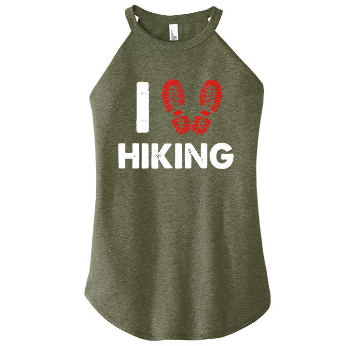 I Love Hiking Boots Heart Women’s Perfect Tri Rocker Tank