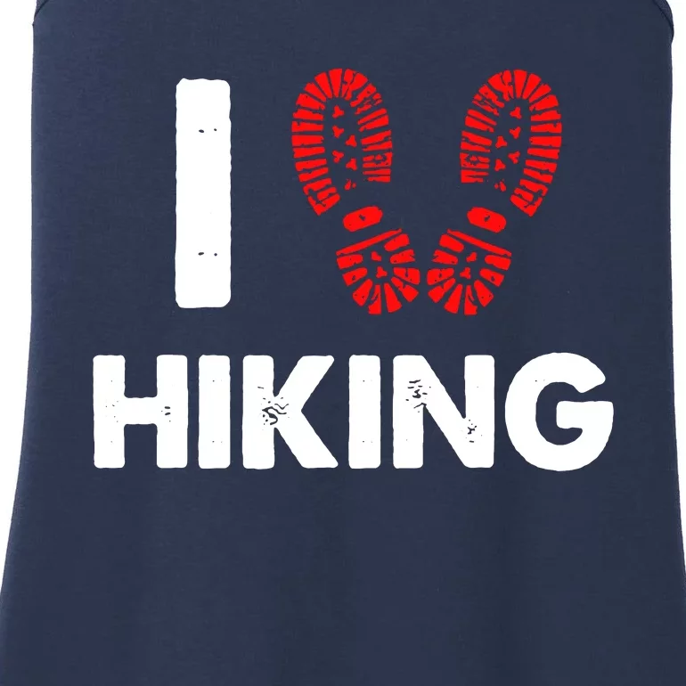 I Love Hiking Boots Heart Ladies Essential Tank