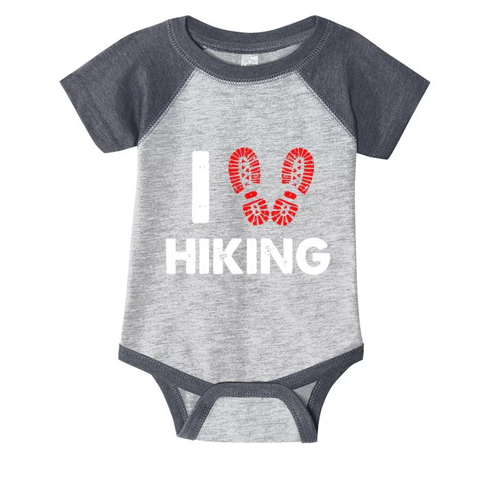 I Love Hiking Boots Heart Infant Baby Jersey Bodysuit