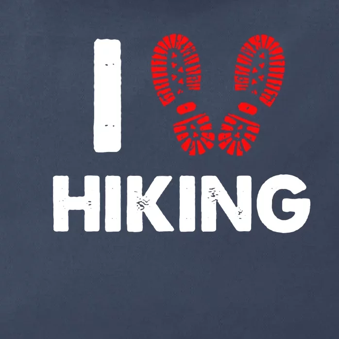 I Love Hiking Boots Heart Zip Tote Bag