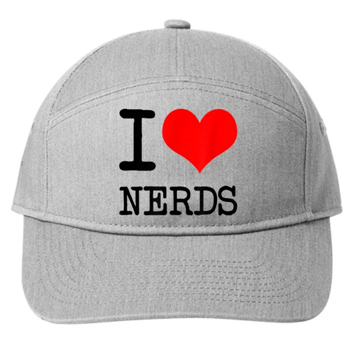 I Love (Heart) NERDS 7-Panel Snapback Hat