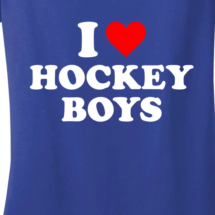 I Love Hockey Great Gift Women's V-Neck T-Shirt