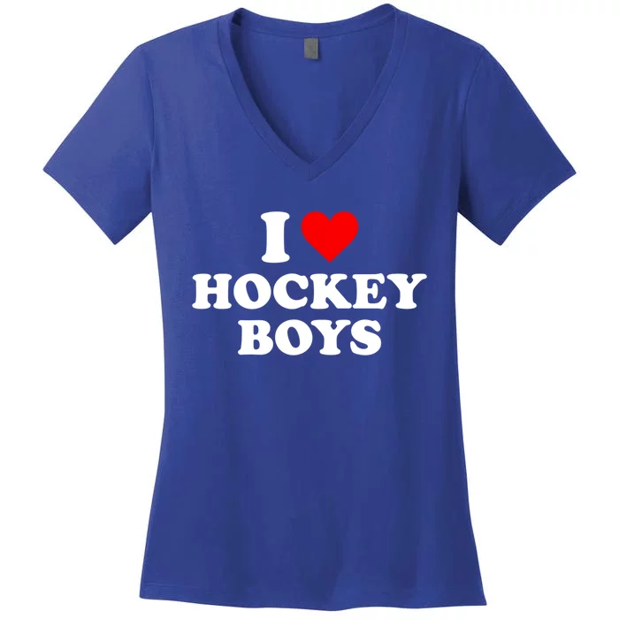 I Love Hockey Great Gift Women's V-Neck T-Shirt