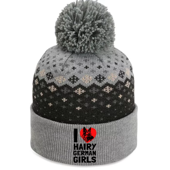 I Love Hairy GermanGirLs German Shepherd Edition The Baniff Cuffed Pom Beanie