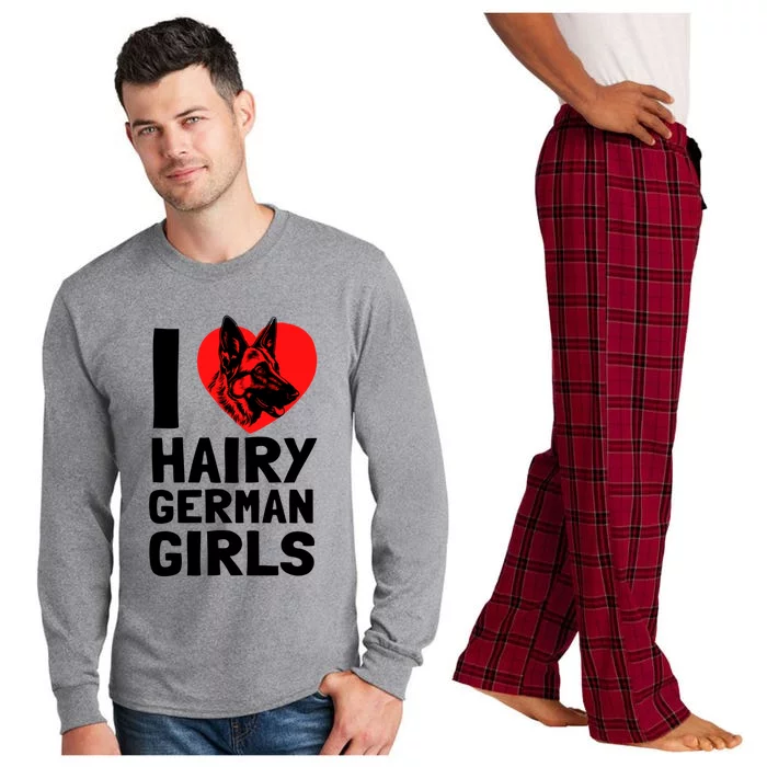 I Love Hairy GermanGirLs German Shepherd Edition Long Sleeve Pajama Set