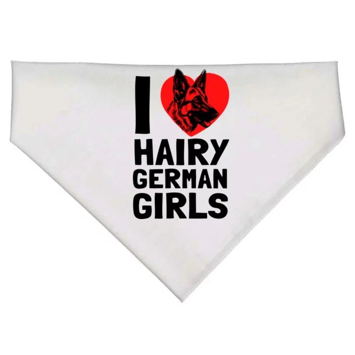 I Love Hairy GermanGirLs German Shepherd Edition USA-Made Doggie Bandana