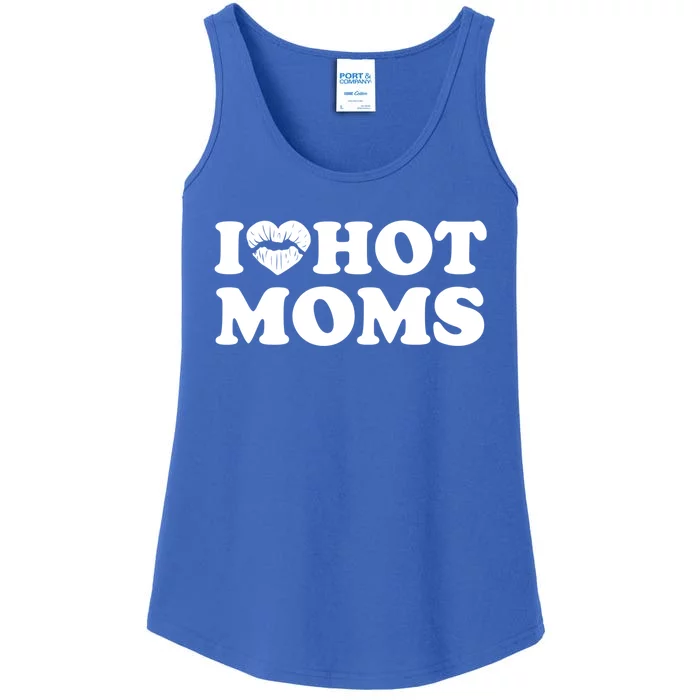 I Love Hot Moms Funny MotherS Day Heart Love Hot Moms Cute Gift Ladies Essential Tank