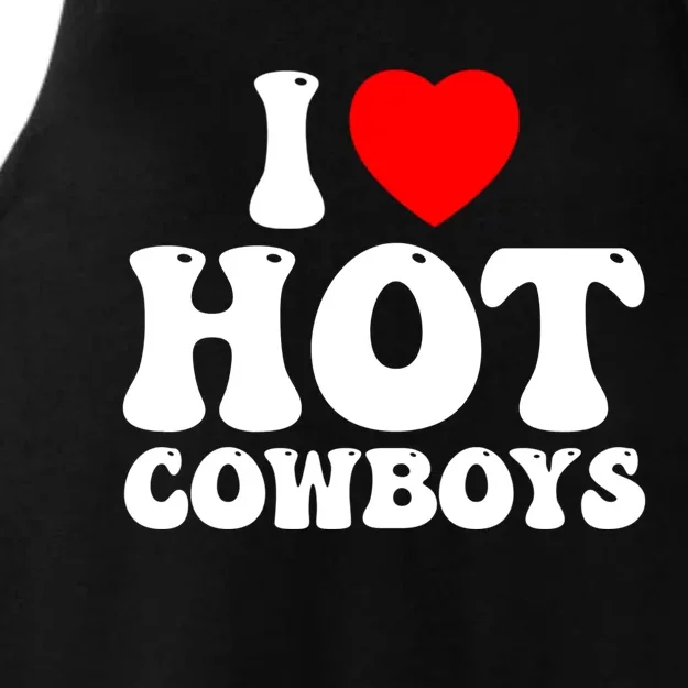 I Love Hot Cowboys, I Heart Hot Cowboys Lover Ladies Tri-Blend Wicking Tank