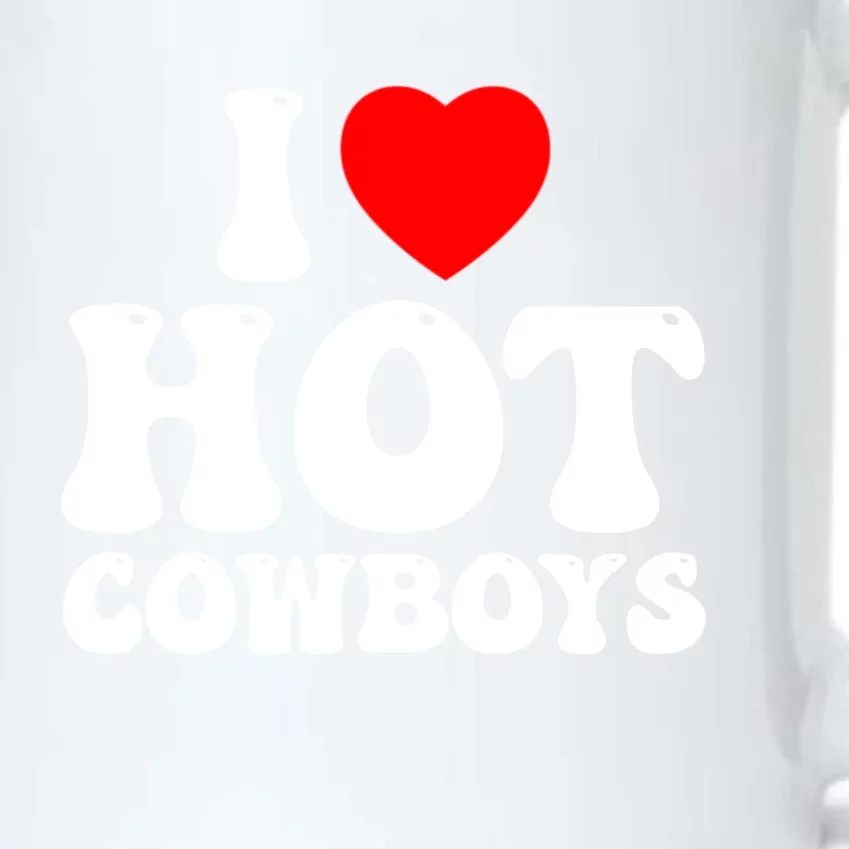 I Love Hot Cowboys, I Heart Hot Cowboys Lover Black Color Changing Mug