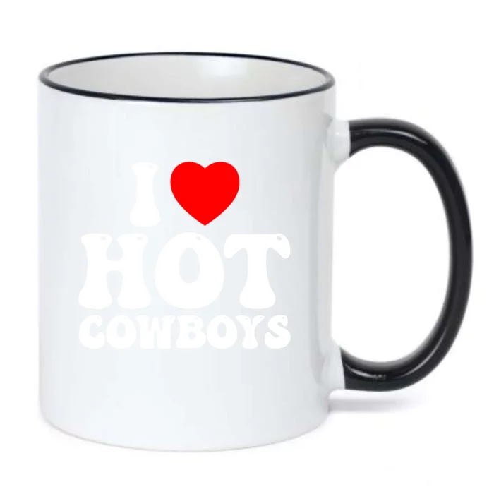 I Love Hot Cowboys, I Heart Hot Cowboys Lover Black Color Changing Mug