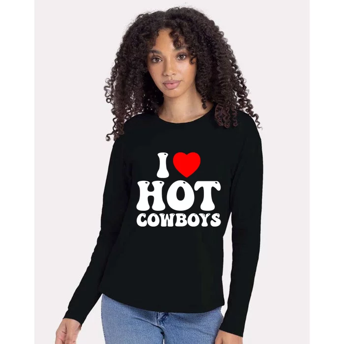 I Love Hot Cowboys, I Heart Hot Cowboys Lover Womens Cotton Relaxed Long Sleeve T-Shirt