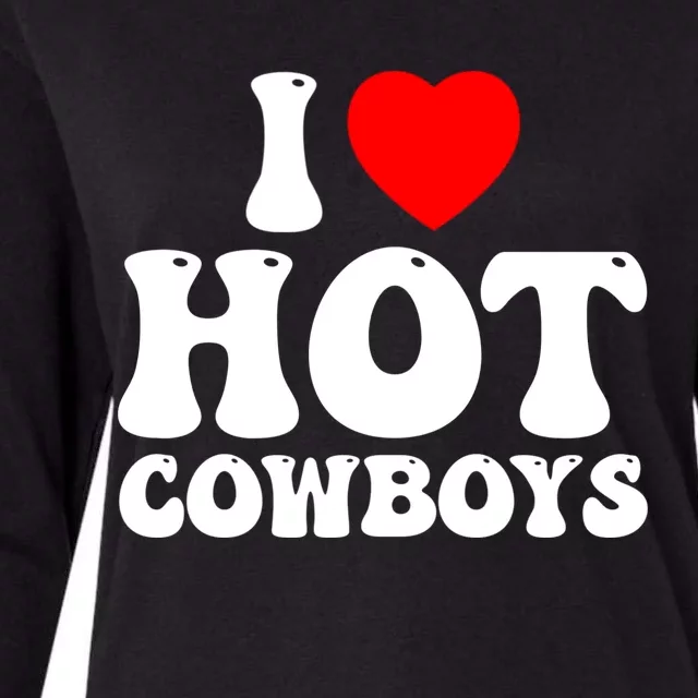 I Love Hot Cowboys, I Heart Hot Cowboys Lover Womens Cotton Relaxed Long Sleeve T-Shirt