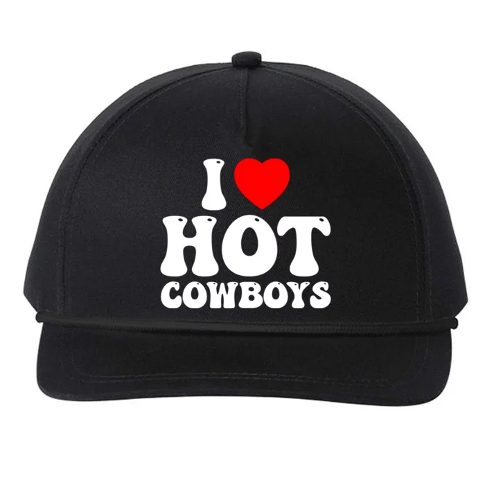 I Love Hot Cowboys, I Heart Hot Cowboys Lover Snapback Five-Panel Rope Hat