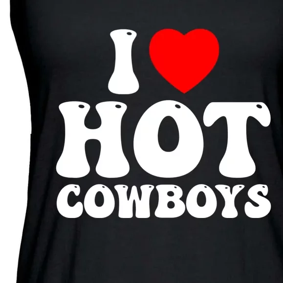 I Love Hot Cowboys, I Heart Hot Cowboys Lover Ladies Essential Flowy Tank