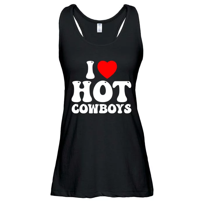 I Love Hot Cowboys, I Heart Hot Cowboys Lover Ladies Essential Flowy Tank