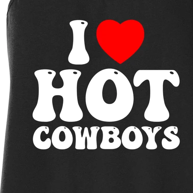 I Love Hot Cowboys, I Heart Hot Cowboys Lover Women's Racerback Tank