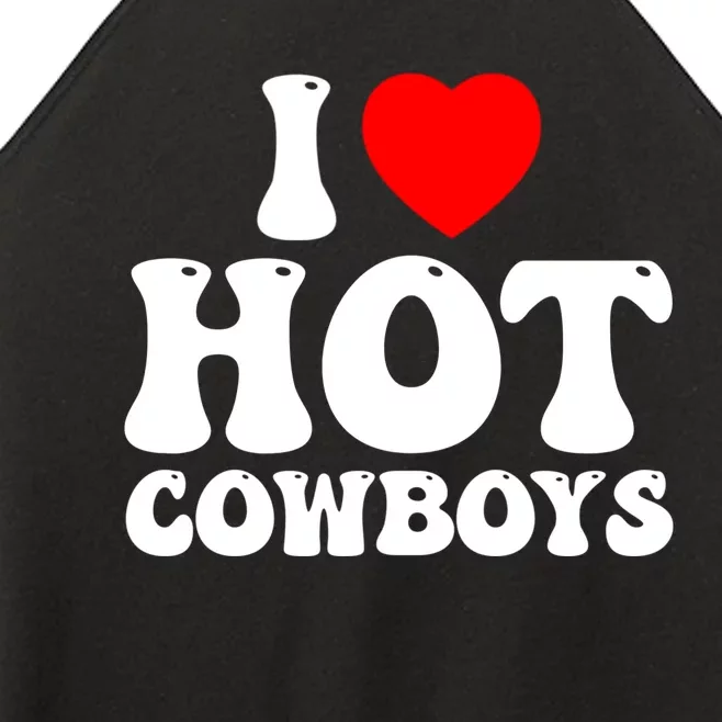 I Love Hot Cowboys, I Heart Hot Cowboys Lover Women’s Perfect Tri Rocker Tank