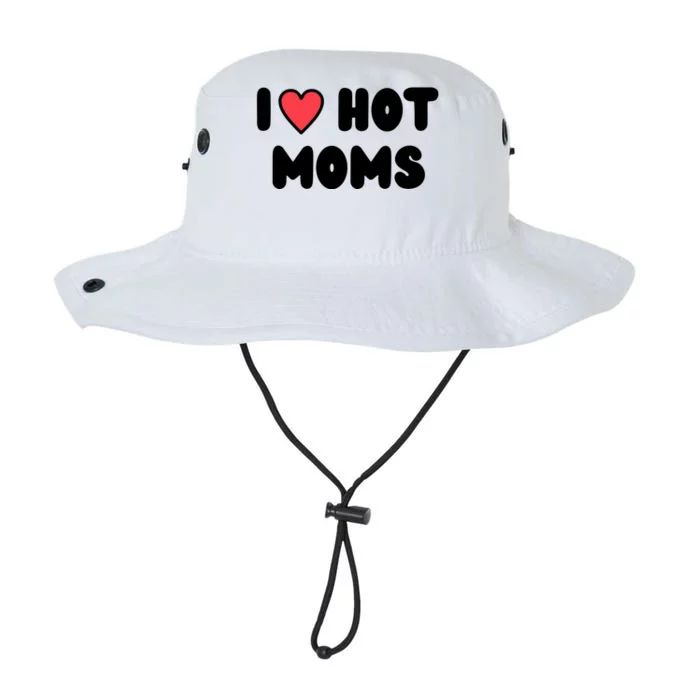 I Love Hot Moms Funny Red Heart Love Moms Legacy Cool Fit Booney Bucket Hat